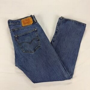 Levi's 501 Original Fit Straight Leg Jeans Medium Wash Vintage Blue W36‎ L32